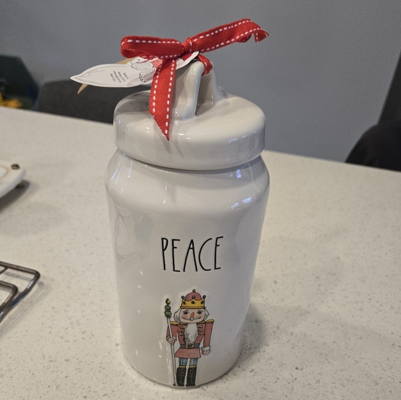 NWT rae dunn cookie canister "peace" - Picture 1 of 4